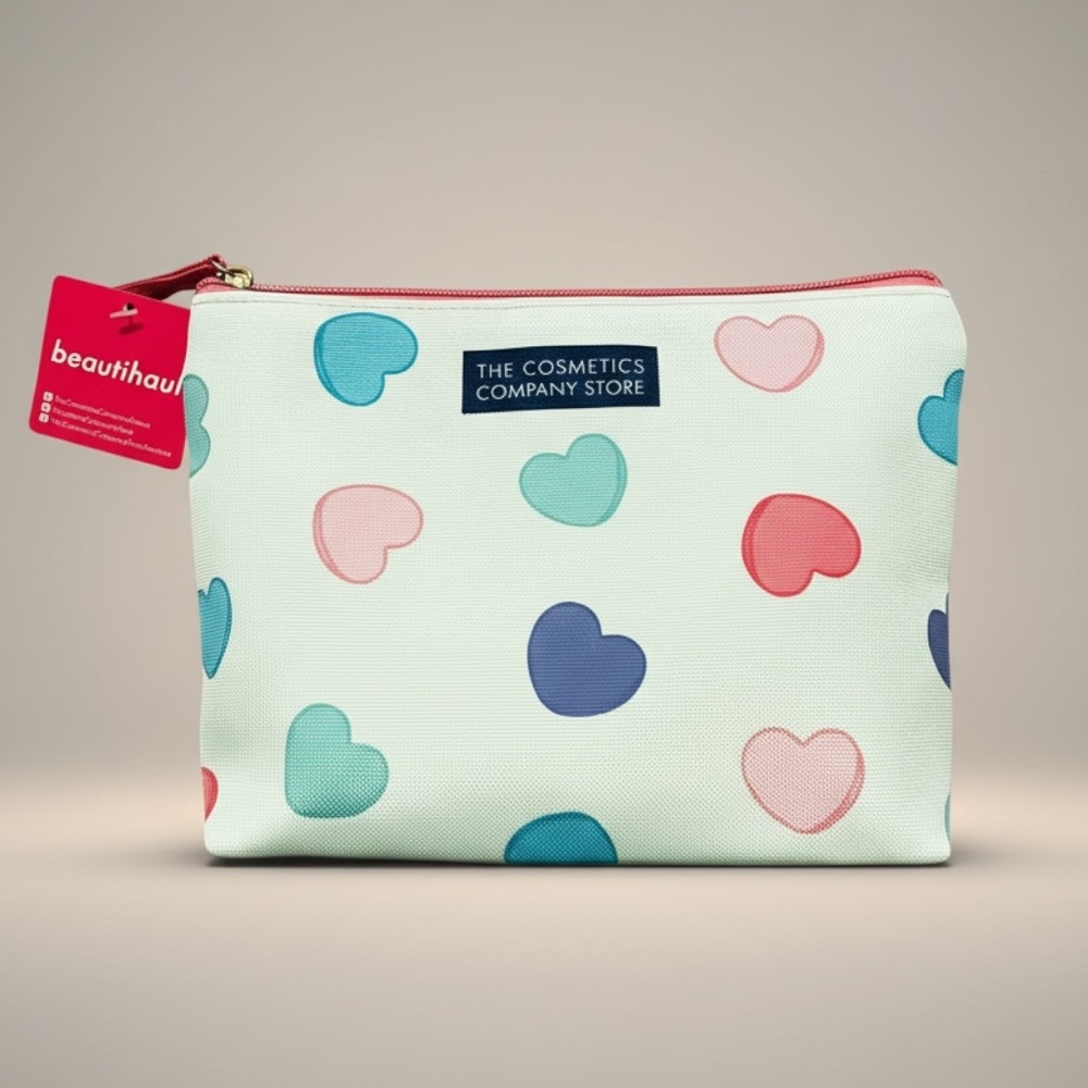 The Cosmetics Company Store Heart Cosmetic Bag Travel Makeup Pouch NWT - Picture 8 of 8